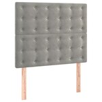 vidaXL Sommier à lattes de lit et matelas Gris clair 90x190 cm Velours