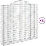 vidaXL Paniers à gabions arqués 11 Pièces 200x50x180/200 cm Fer galvanisé