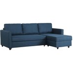 Canapé d'angle convertible réversible 3 places CATS - Tissu bleu - 222 x 150 x 86 cm