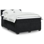 vidaXL Sommier à lattes de lit avec matelas Noir 140x200 cm Velours