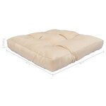 vidaXL Repose-pied palette de jardin et coussin sable Marron miel Bois