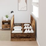 Cadre de lit de rangement vidaXL bois ancien 100x200 cm