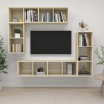 vidaXL Ensemble de meubles TV 4 Pièces Chêne sonoma Bois d'ingénierie