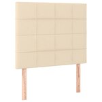 vidaXL Sommier à lattes de lit avec matelas Crème 100x200 cm Tissu