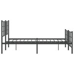 vidaXL Cadre de lit métal sans matelas avec pied de lit noir 135x190cm