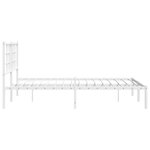 vidaXL Cadre de lit métal sans matelas et tête de lit blanc 140x190 cm