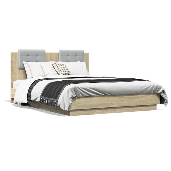 vidaXL Cadre de lit sans matelas chêne sonoma 140x190 cm