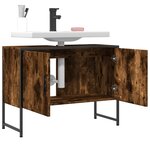vidaXL Armoire lavabo de salle de bain chêne fumé bois d'ingénierie