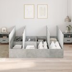 Cadre de lit de rangement vidaXL Gris béton 200x200 cm