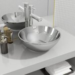 vidaXL Lavabo 32 5 x 14 cm Céramique Argenté