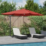 vidaXL Parasol déporté Terracotta Polyester Grand Pliable