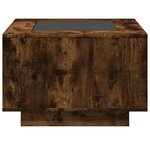 vidaXL Table basse avec LED chêne fumé 60x60x40 cm bois d'ingénierie