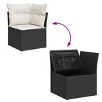 vidaXL Salon de jardin 11 Pièces avec coussins noir résine tressée
