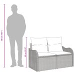 Canapé de jardin 2 places vidaXL avec rangement et coussins en poly rattan noir