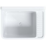 vidaXL Lavabo pour montage murale blanc 50x35x24 cm résine