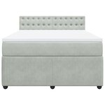 vidaXL Sommier à lattes de lit et matelas Gris clair 160x200cm Velours