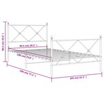 vidaXL Cadre de lit métal sans matelas avec pied de lit noir 100x190cm