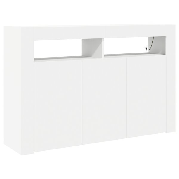 vidaXL Buffet Blanc Blanc Bois d'ingénierie 116 x 30 x 75 cm Moderne