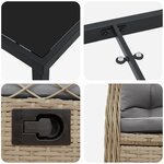 vidaXL Ensemble de Dîner de Jardin 3 Pièces Beige Rattan Poly