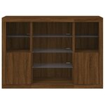 vidaXL Buffets avec lumières LED 3 Pièces chêne brun bois d'ingénierie