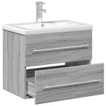 vidaXL Armoire lavabo de salle de bain avec bassin intégré sonoma gris