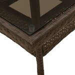 vidaXL Ensemble à manger de jardin et coussins 3Pièces marron rotin verre