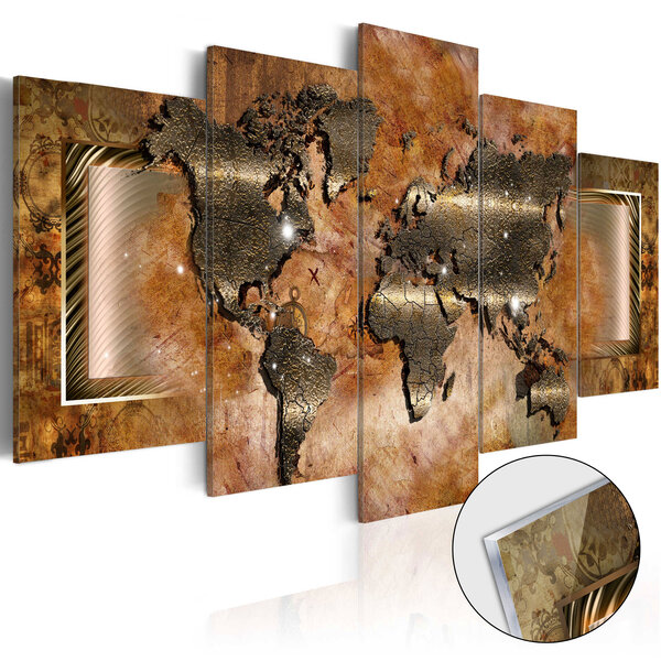 Tableau sur verre acrylique - steel map [glass] l x h en cm 100x50