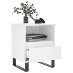 vidaXL Table de chevet Blanc 40x35x50 cm Bois d’ingénierie