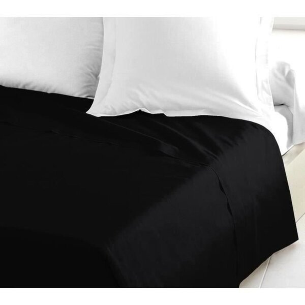 Drap Plat 100  coton 240 x 300 cm noir