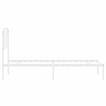 vidaXL Cadre de lit métal avec tête de lit blanc 80x200 cm