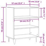 vidaXL Buffet noir 57x35x70 cm bois d’ingénierie