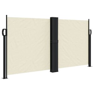 vidaXL Auvent latéral rétractable crème 120x1200 cm