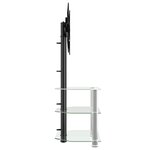 vidaXL Meuble TV d'angle 3 niveaux pour 32-70 pouces noir et argenté