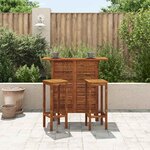vidaXL Table et chaises de bar 3 Pièces Bois d'acacia massif