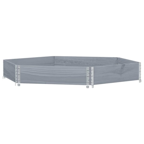 vidaXL Lit surélevé hexagonale gris 160x160 cm bois de pin massif