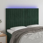 vidaXL Tête de lit à LED Vert foncé 144x5x118/128 cm Velours