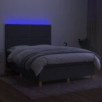 vidaXL Sommier à lattes de lit et matelas et LED Gris foncé 140x190 cm