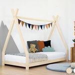 Lit Tipi enfant bois massif naturel 80 x 160 cm