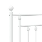 vidaXL Cadre de lit métal sans matelas et tête de lit blanc 135x190 cm