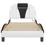 vidaXL Cadre de lit avec LED sans matelas blanc et noir 90x200 cm
