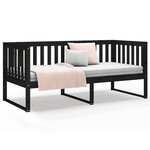 vidaXL Lit de jour sans matelas noir 90x190 cm bois de pin massif