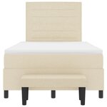 vidaXL Lit à ressorts avec matelas et banc crème 120x200 cm Tissu