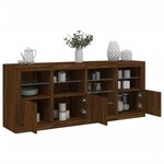 vidaXL Buffet avec lumières LED chêne marron 164x37x67 cm