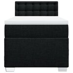 vidaXL Sommier à lattes de lit avec matelas Noir 90x200 cm Tissu