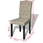 vidaXL Chaises à manger lot de 6 poil de chameau tissu