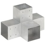 vidaXL Connecteur de poteau Forme en X Métal galvanisé 101x101 mm