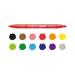 Lot de 12 marqueurs Carioca Birello - Pointe double fine et moyenne - Encre super lavable non toxique - Lavable sur la peau et les tissus à l'eau et sans savon - Différentes couleurs