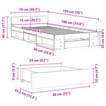 vidaXL Cadre de lit avec tiroir sans matelas blanc 75x190 cm