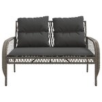 vidaXL Salon de jardin 4 Pièces avec coussins gris résine tressée