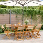 vidaXL Chaises de jardin pliantes lot de 8 beige bois d'acacia massif